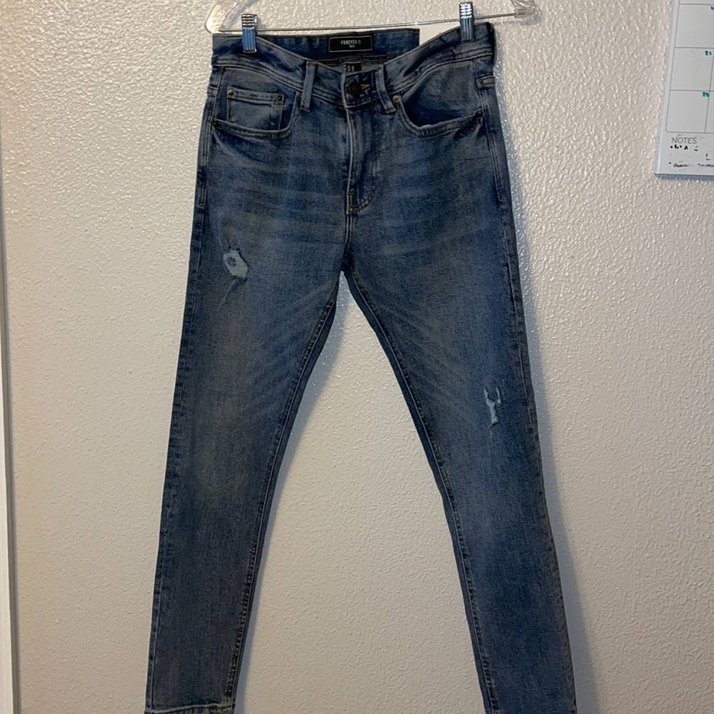 Distressed Slim Stretch Denim
